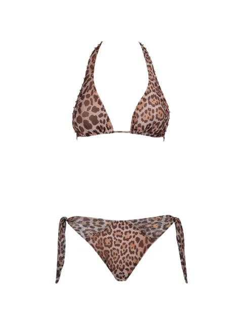 Pin Up Stars animal-print stud bikini