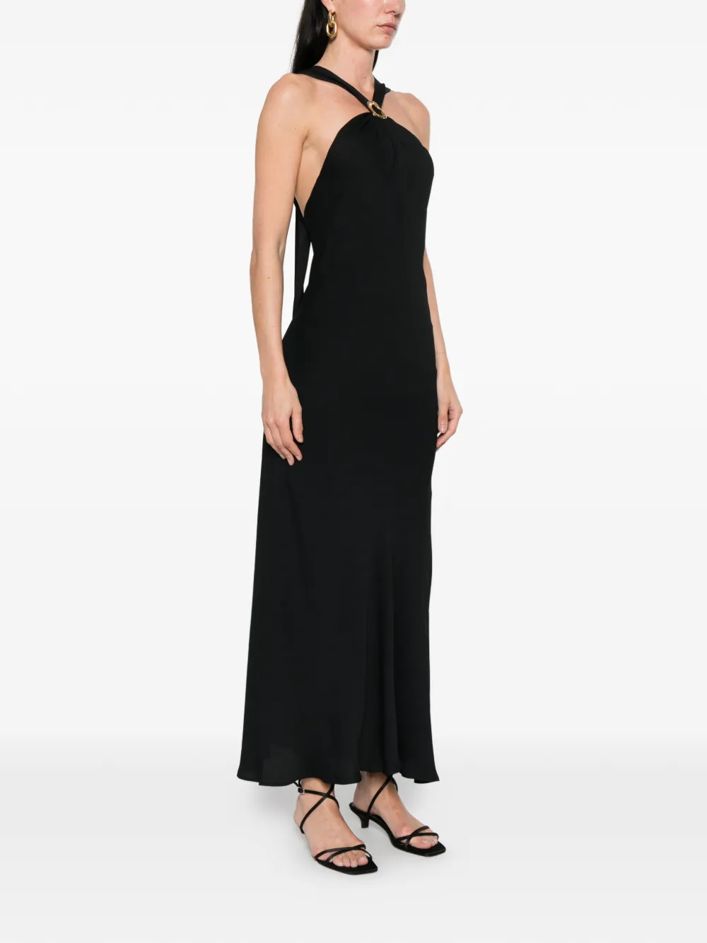 Forte Maxi-jurk met halternek Zwart