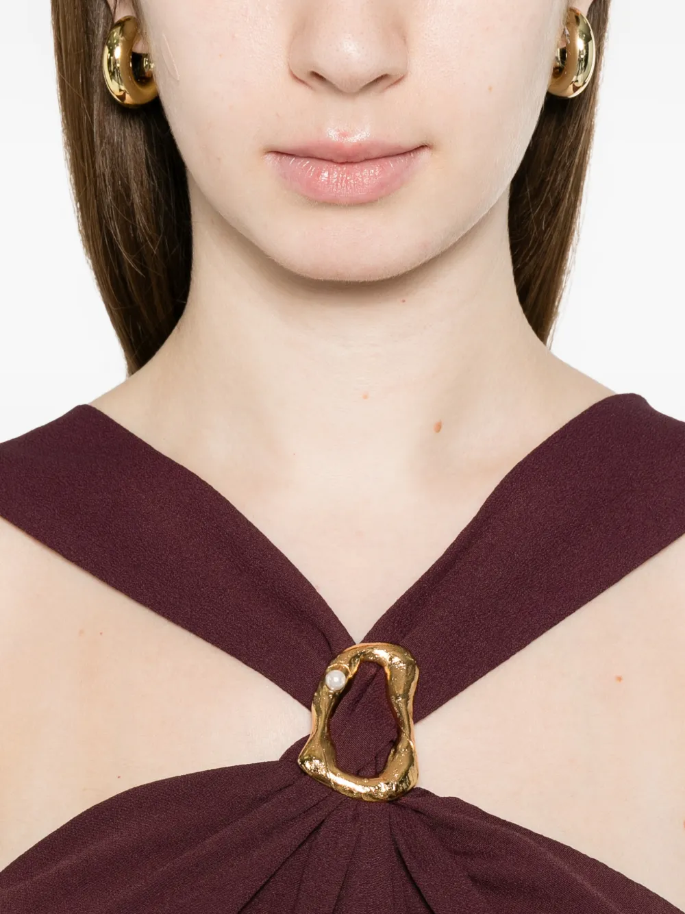 Forte Blouse met ringbandje Paars