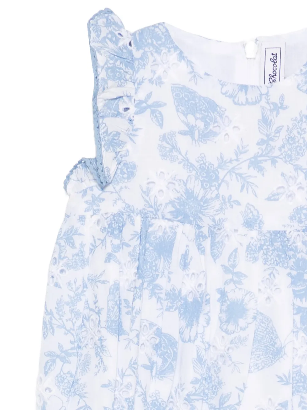 Tartine Et Chocolat Babypakje met bloemenprint en ruches Wit
