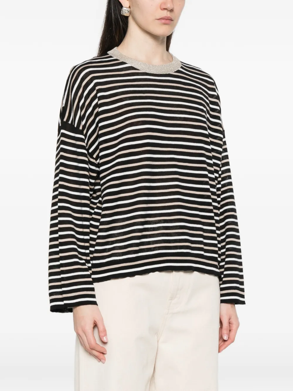 Striped Crew-Neck Top
