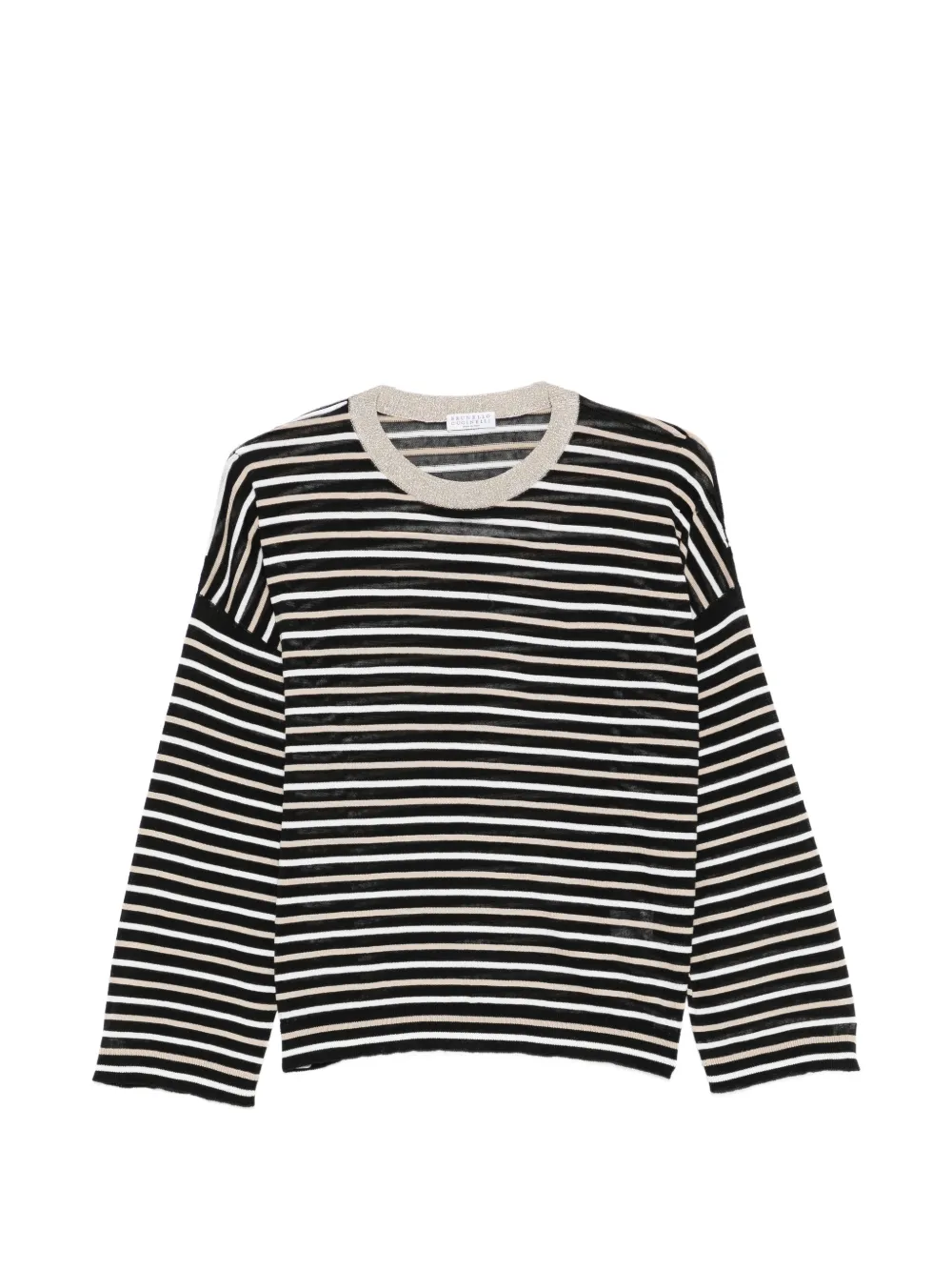Brunello Cucinelli striped crew-neck top - Nero