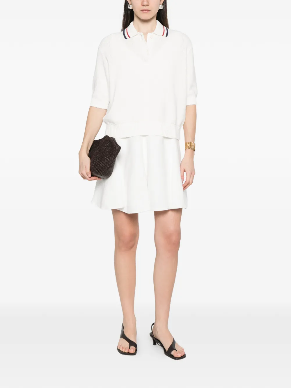 Brunello Cucinelli Polotop met gestreepte kraag Beige