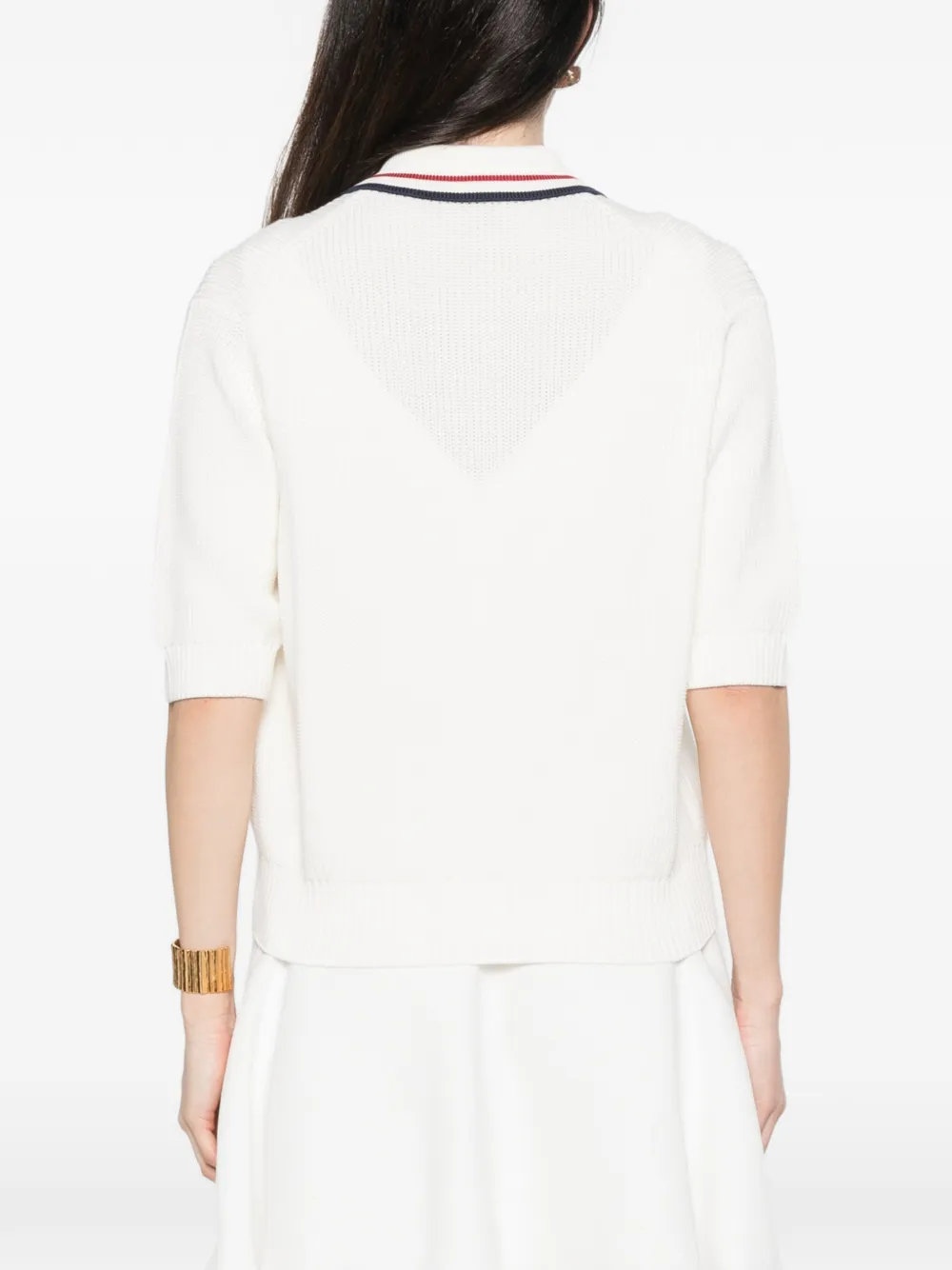 Brunello Cucinelli Polotop met gestreepte kraag Beige
