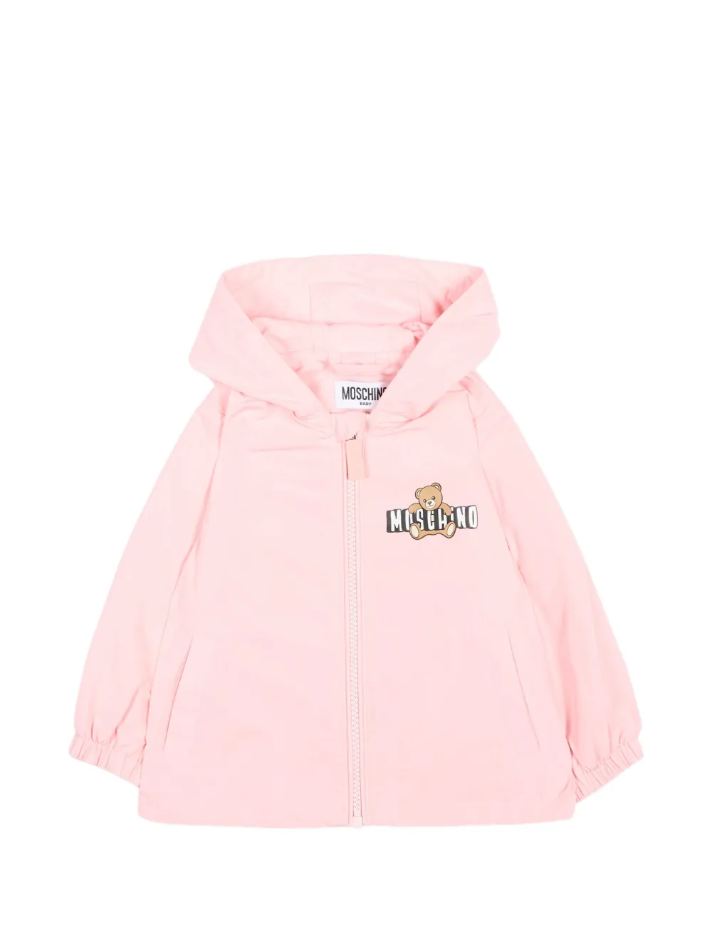 Moschino Kids teddy-print hooded rain jacket - Rosa