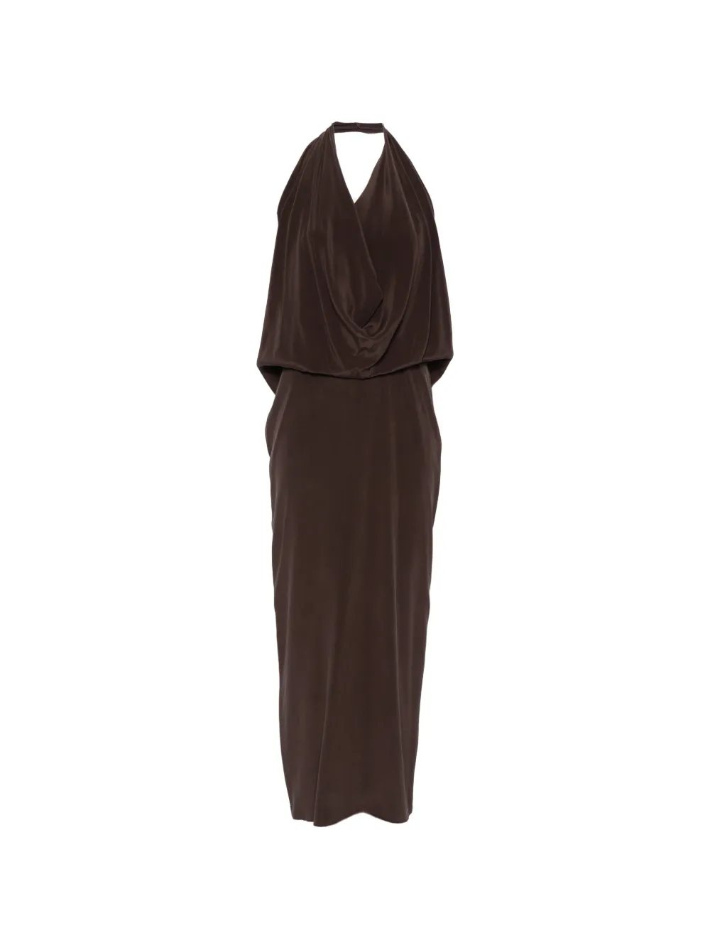 Alysi halterneck maxi dress - Marrone
