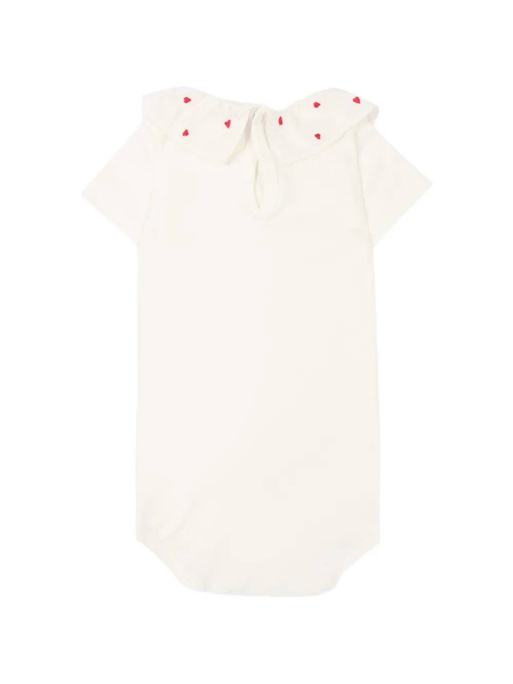  Petit Bateau Heart Embroidered Bodysuit - Neutrals 