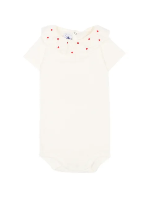 Petit Bateau heart embroidered bodysuit