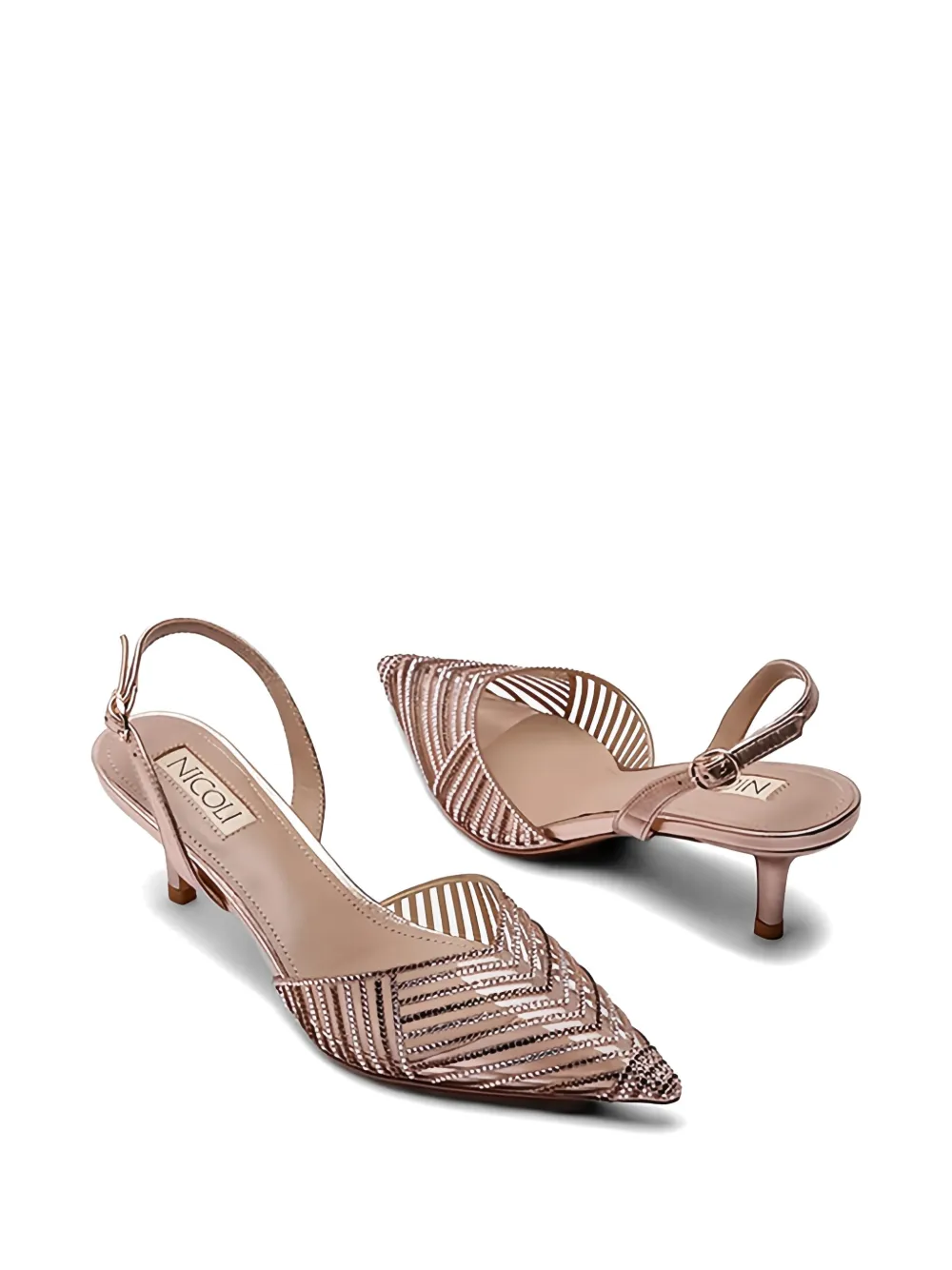 NICOLI Clivia slingback pumps Roze