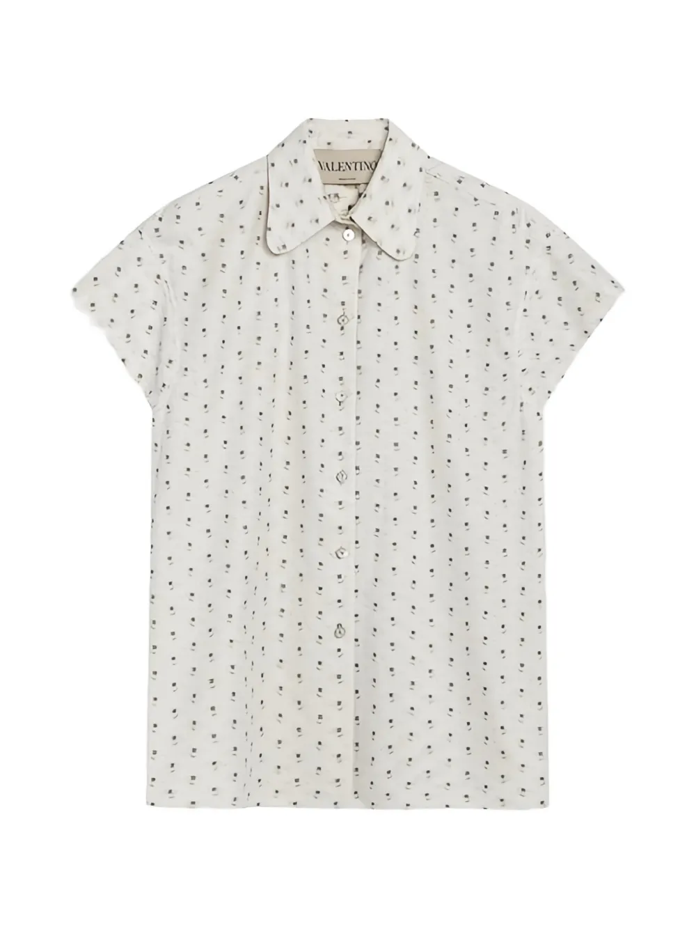 Valentino Garavani button-up collared cotton shirt - Bianco