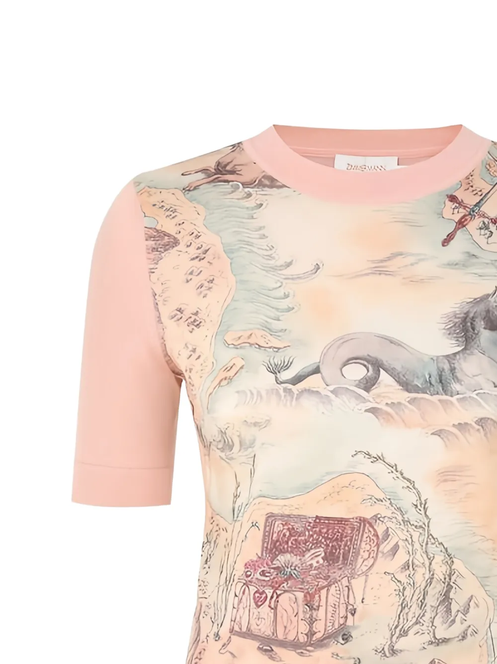 ZIMMERMANN Rebellion Print Short-sleeve T-shirt in Pink, view 2