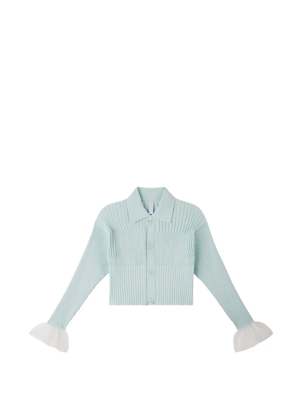 Cfcl Ruffled Ribbed Cardigan In Blue