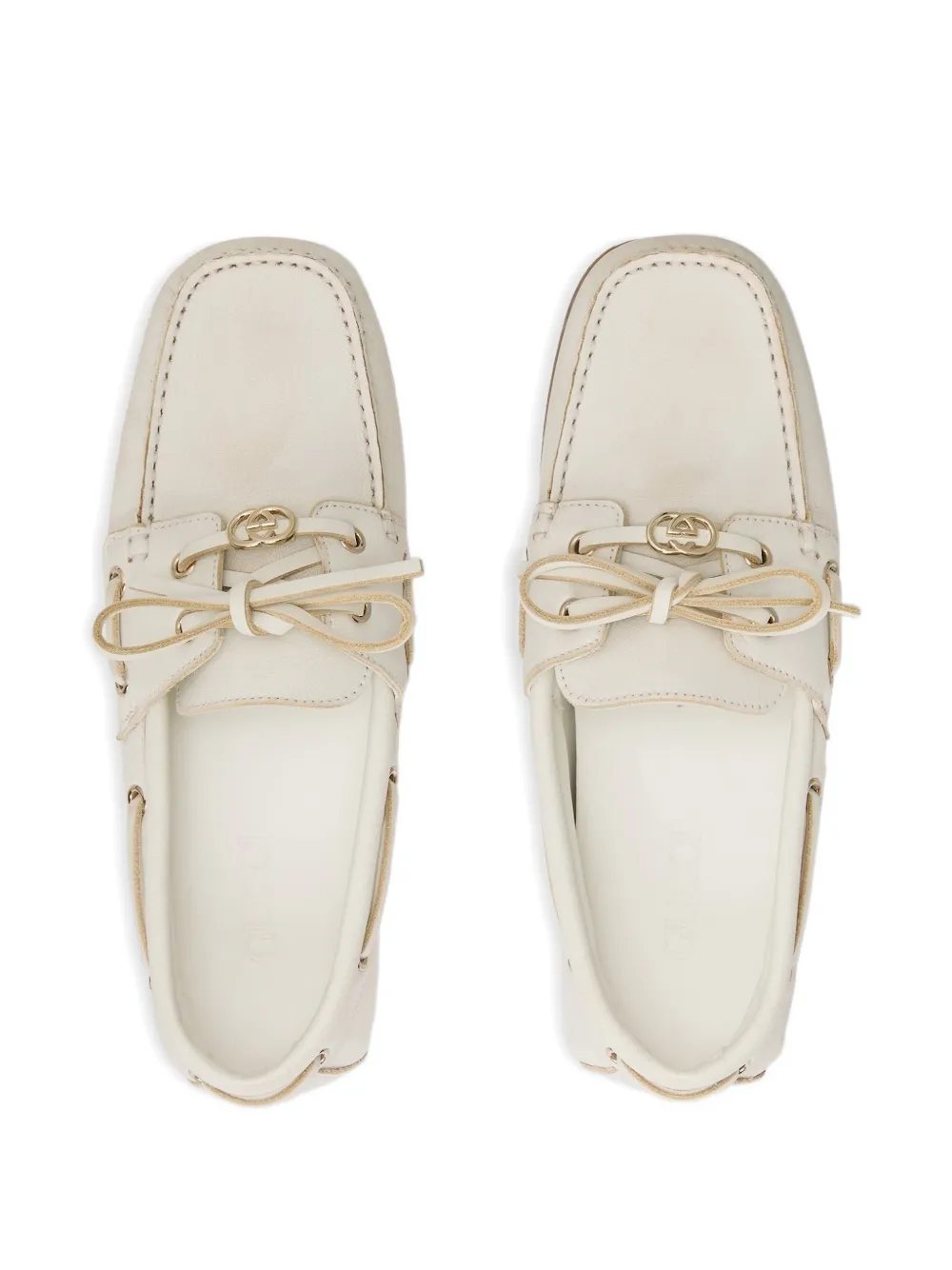 Gucci Bootschoenen met logoplakkaat en striksluiting Wit