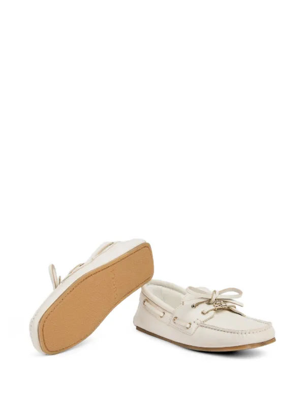 GUCCI デッキシューズ 青/アイボリー Gucci デッキシューズ | ホワイト | FARFETCH JP