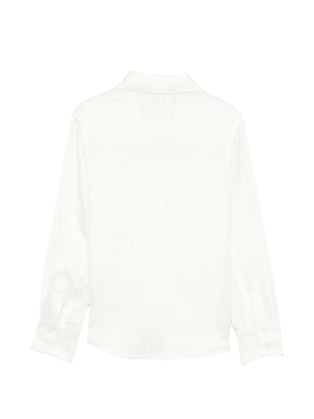  Balmain Kids Buttoned Pattern Shirt - White 