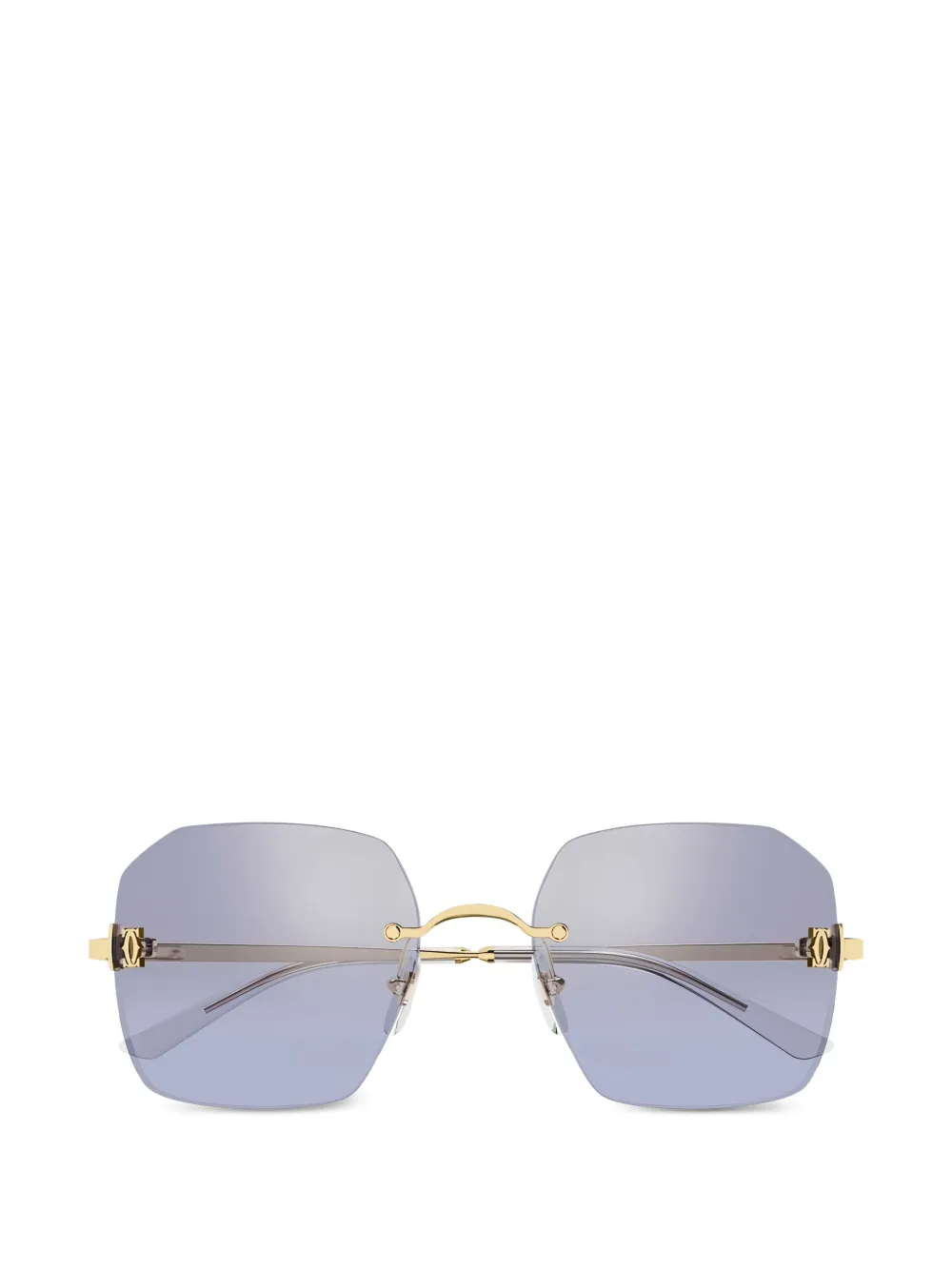 Cartier Eyewear geometric-frame logo sunglasses - Gold