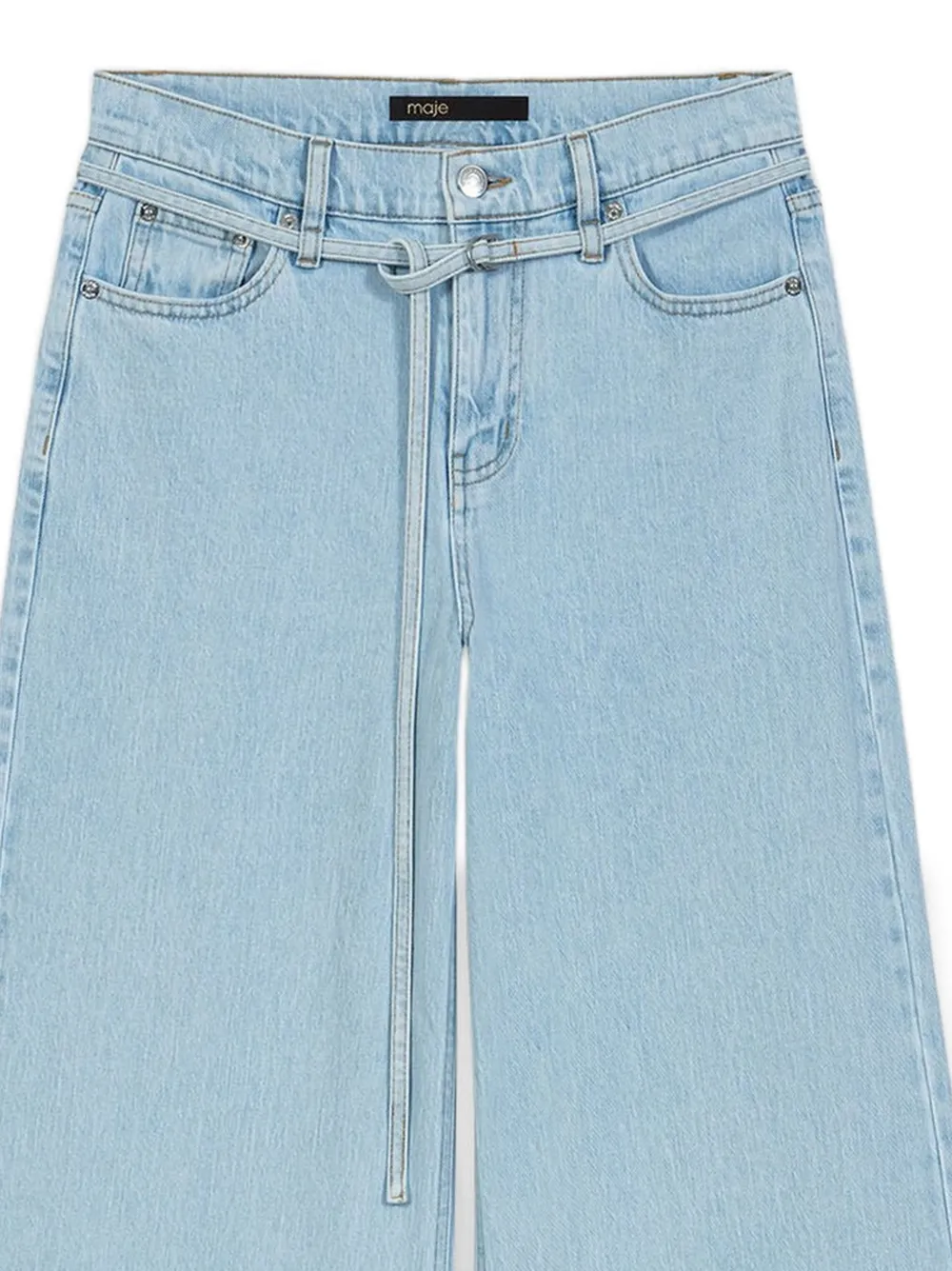 Maje Jeans met gestrikte taille Blauw