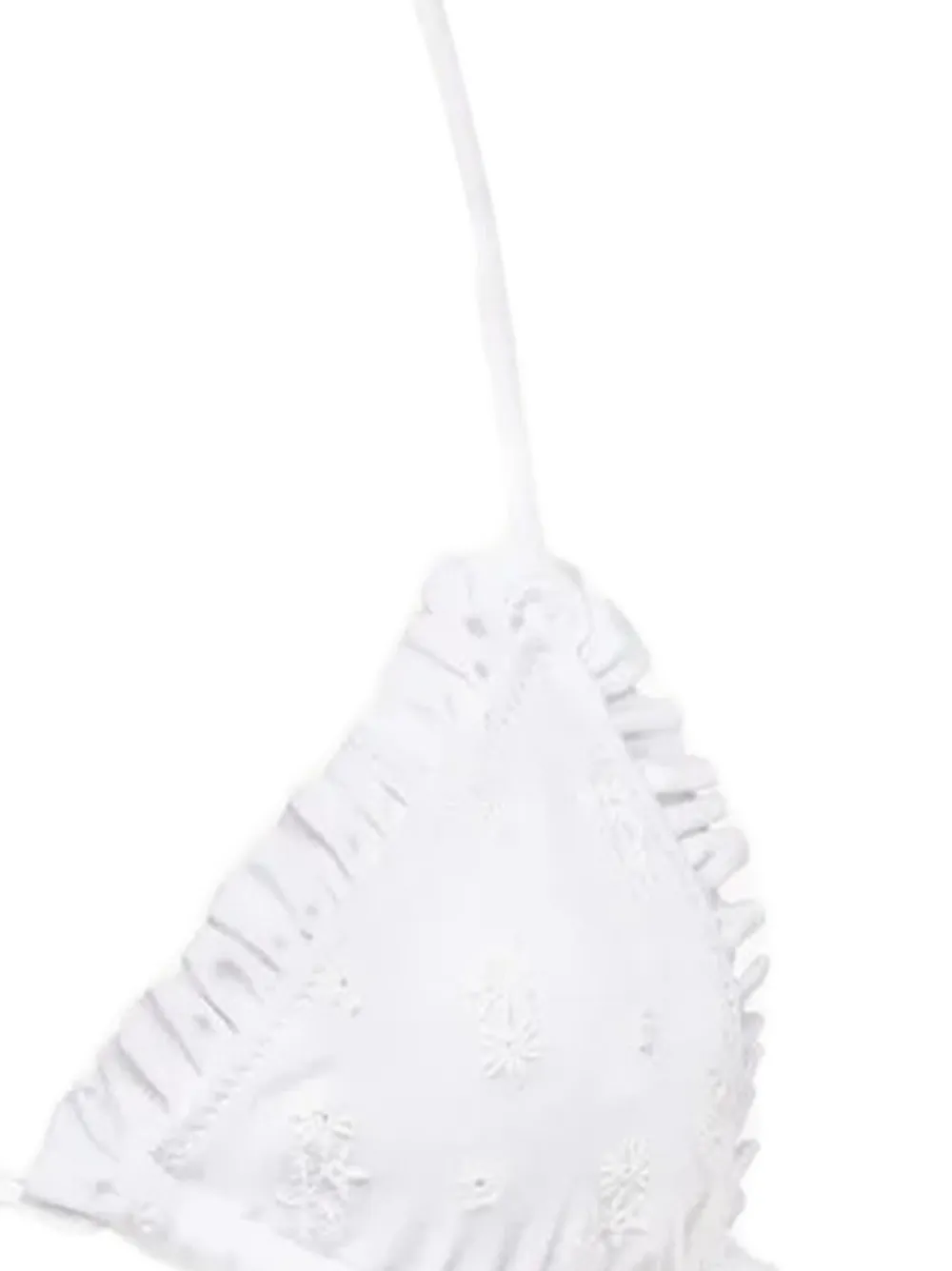  Chloé Top Bikini Con Ruches - Bianco 