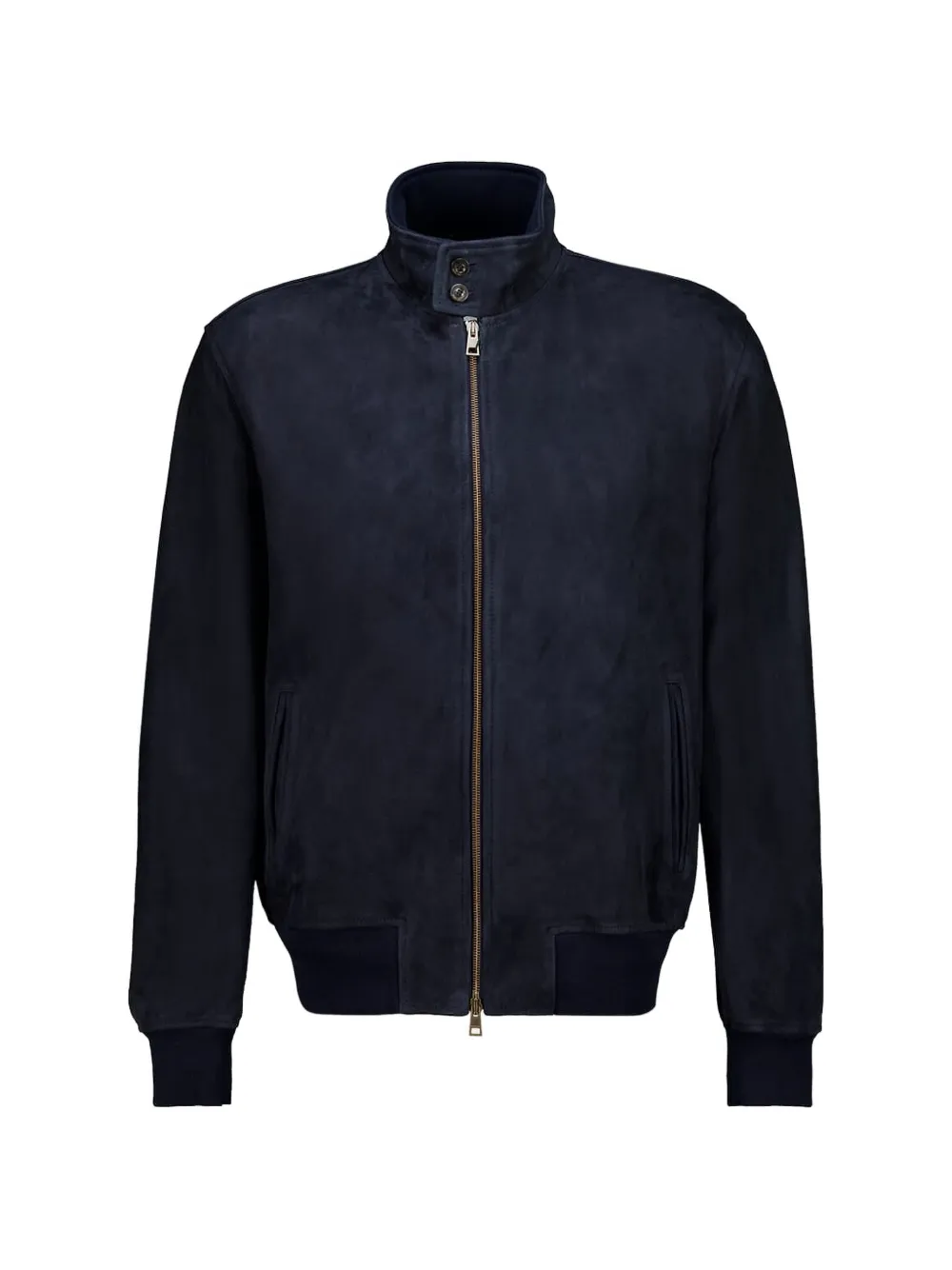 Boglioli zipped leather bomber jacket - Blu