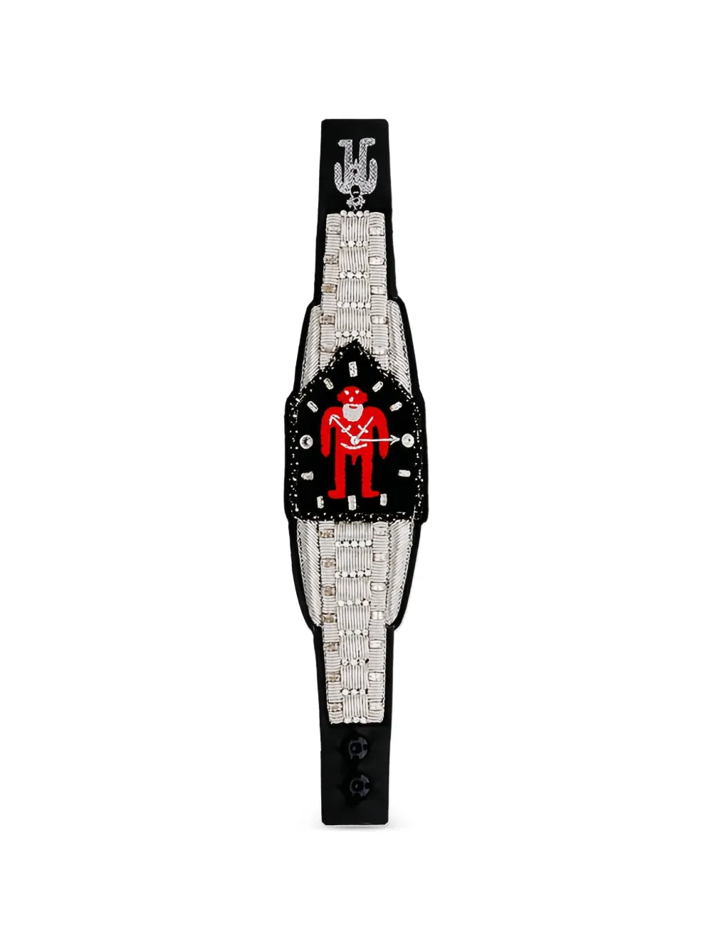 Walter Van Beirendonck beaded-appliqué bracelet - Nero
