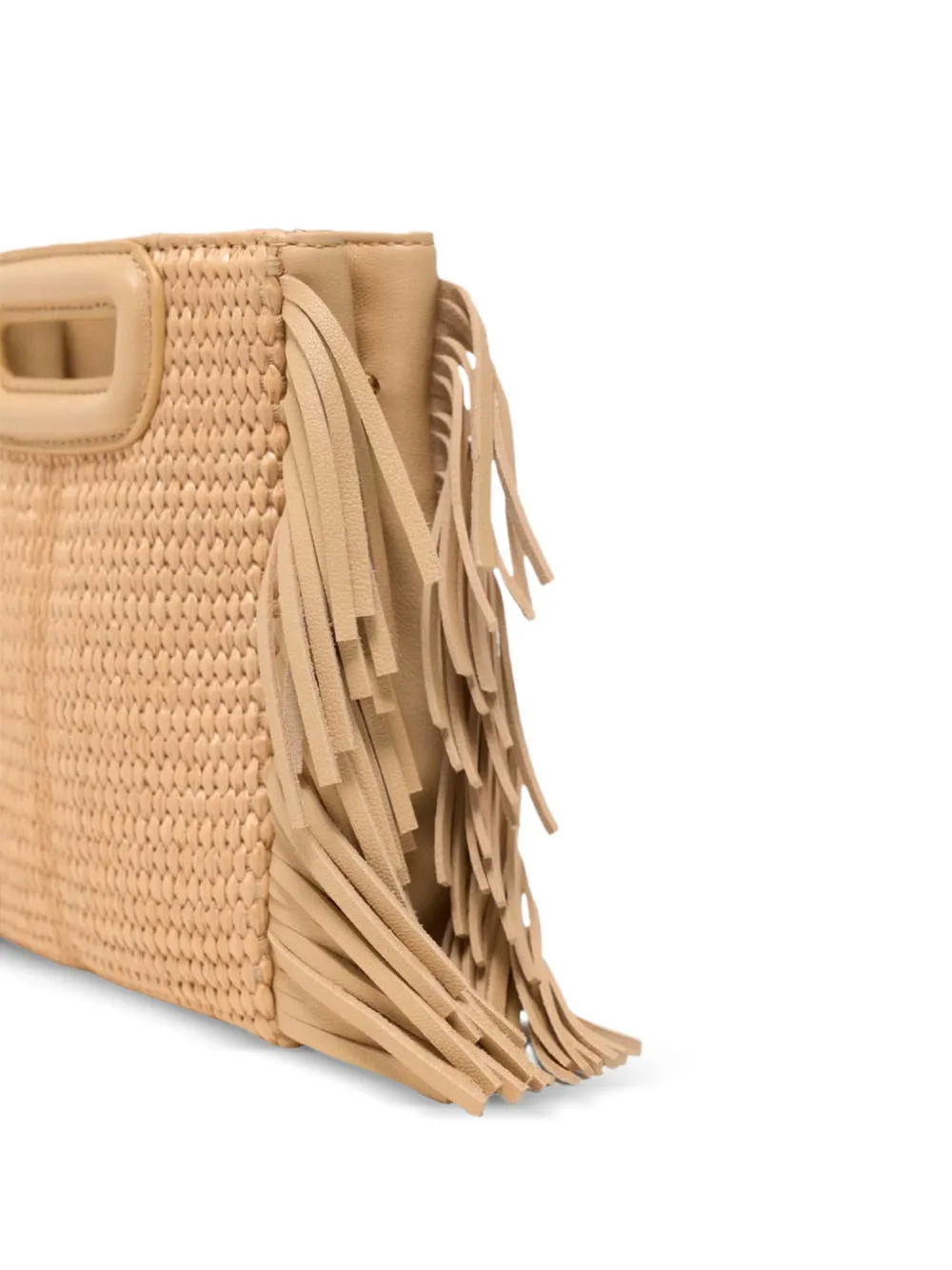 Maje M mini-tas met raffia-effect Beige