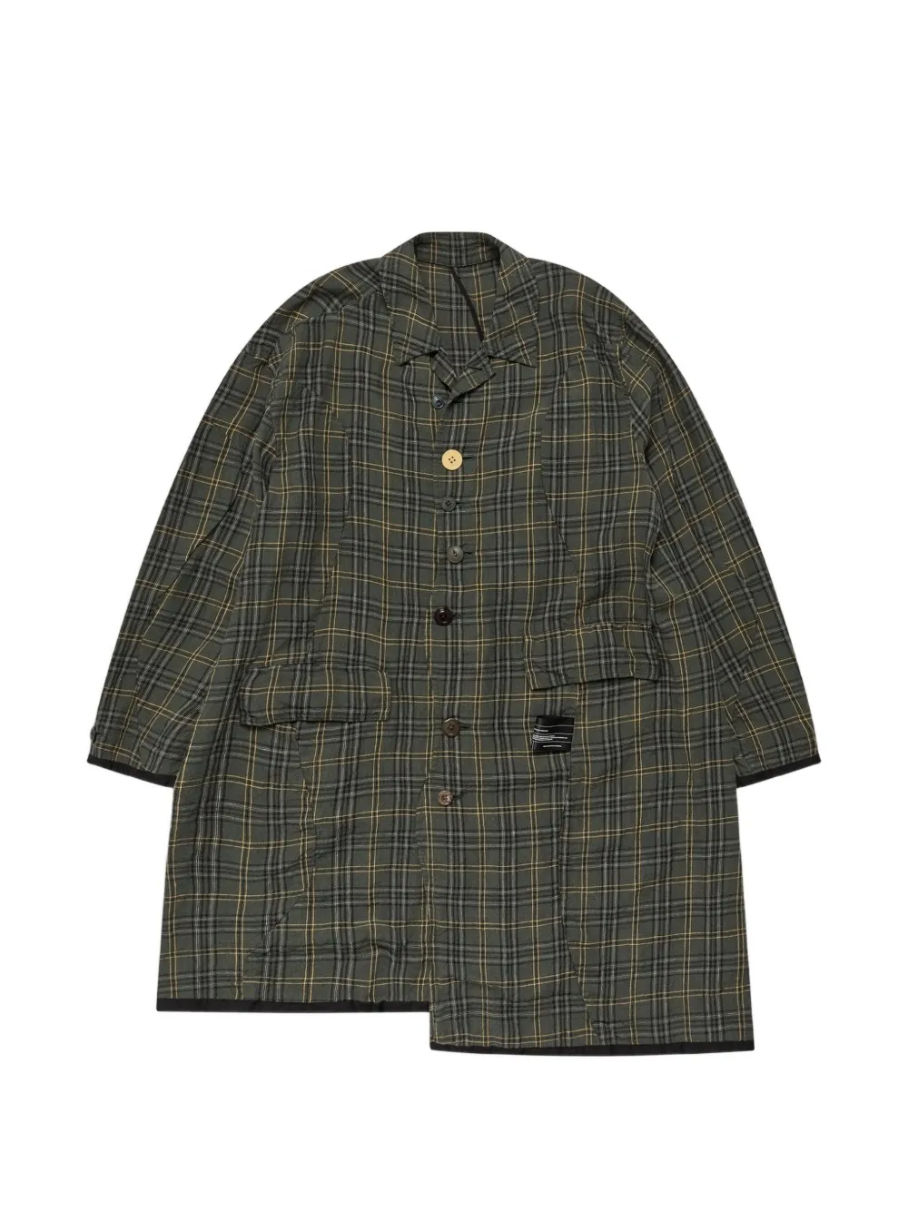 Undercover checked pocket coat - Green