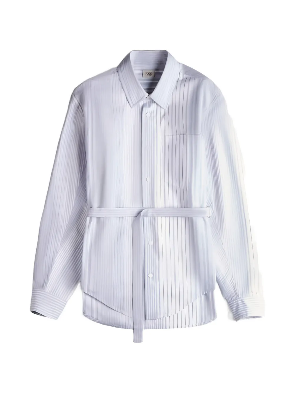Tod's striped belted shirt - Blu