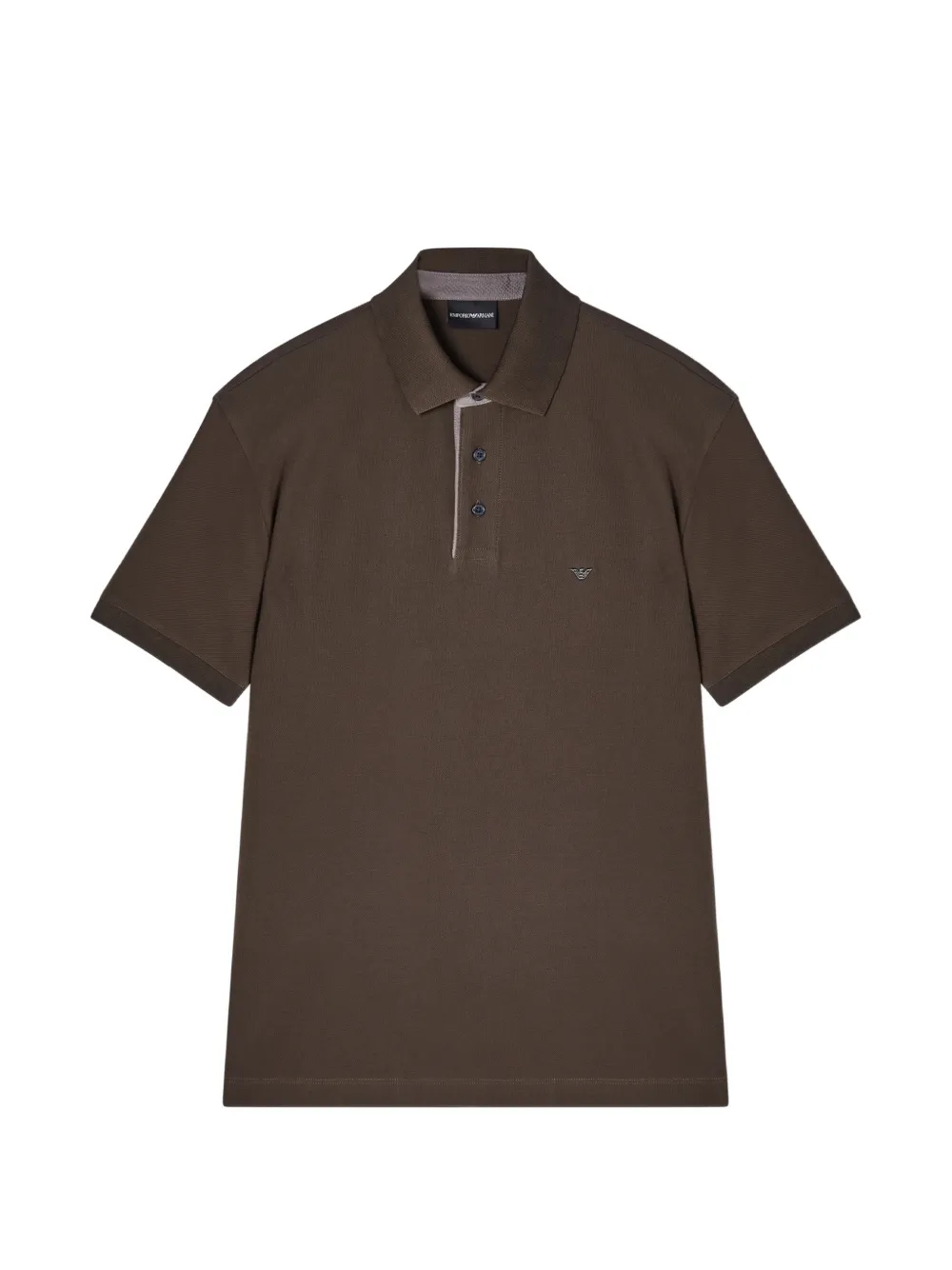 Emporio Armani logo-detail polo shirt - Marrone