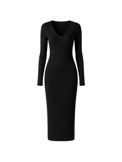 James Perse vestido tejido de canalé con cuello en V