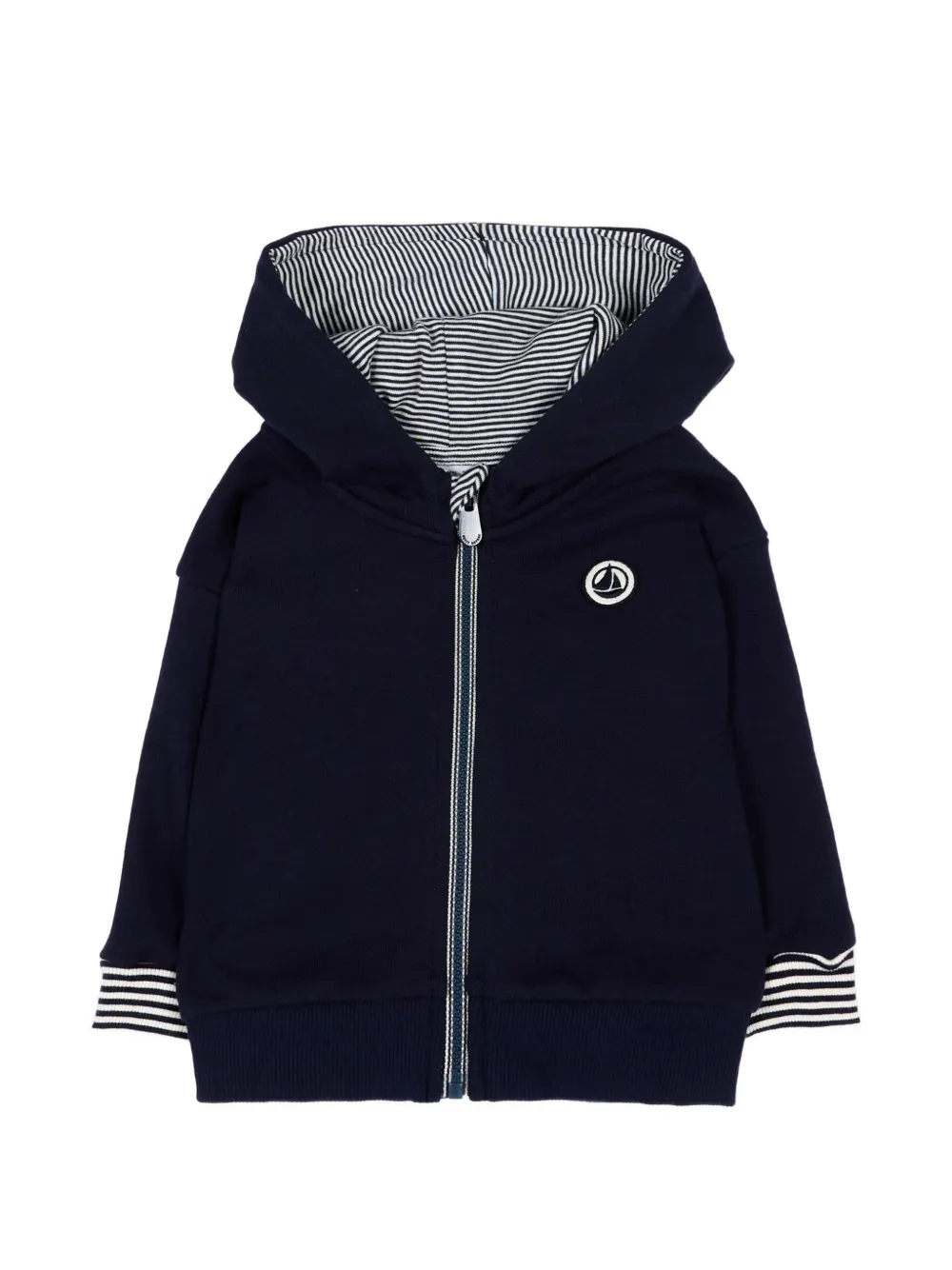 Petit Bateau striped-trim hoodie - Blu