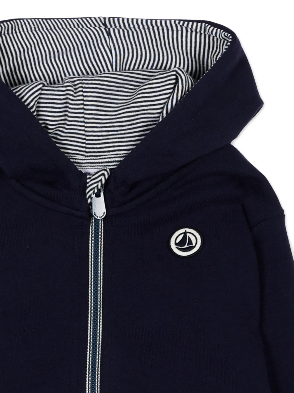  Petit Bateau Striped-trim Hoodie - Blue 