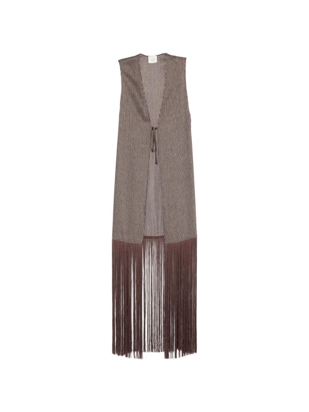 Alysi striped fringe-detail waistcoat - Brown