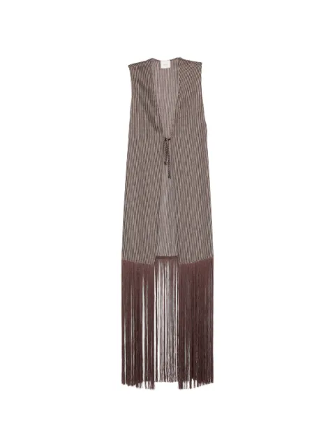 Alysi striped fringe-detail waistcoat