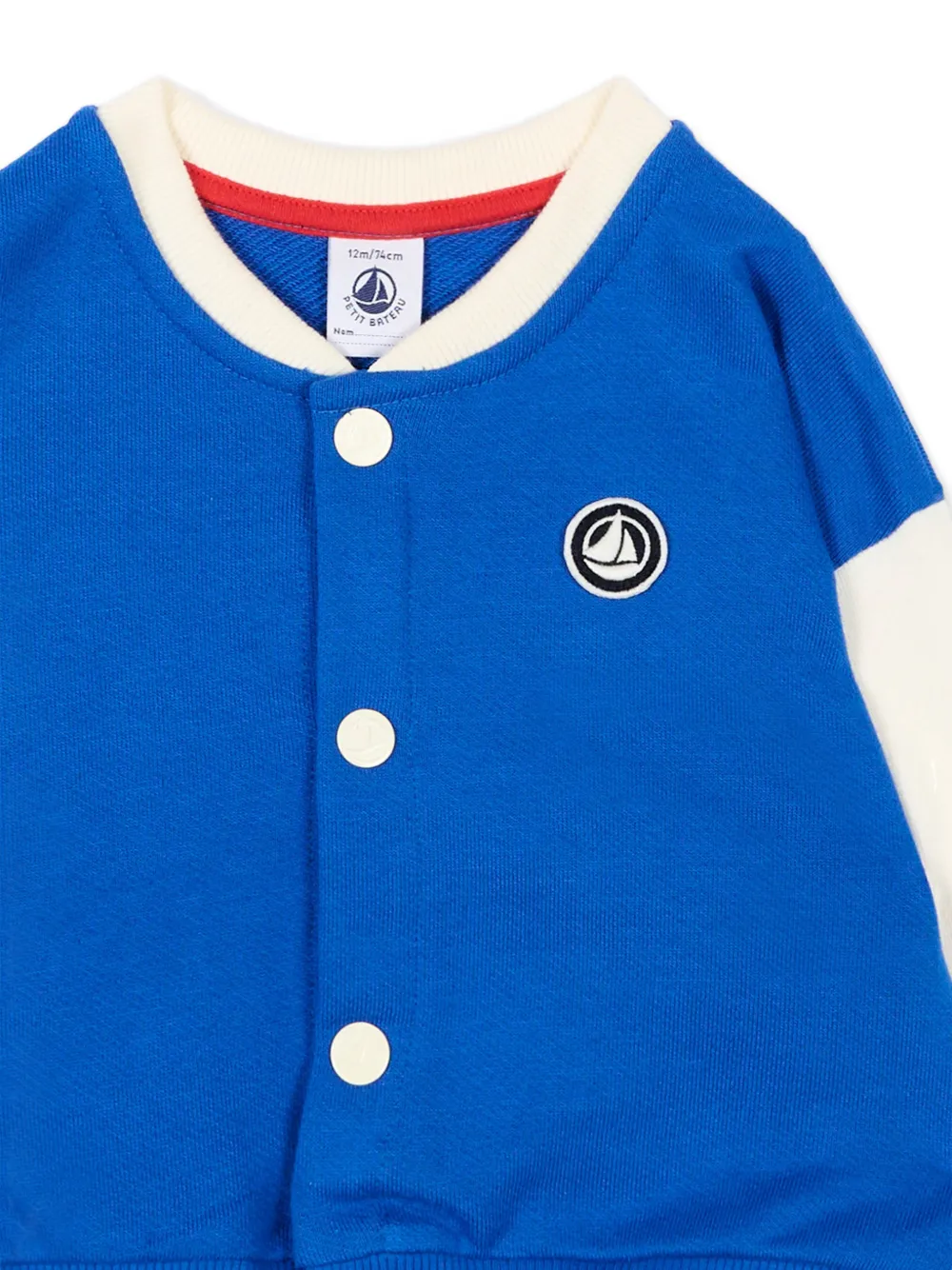  Petit Bateau Buttoned Logo-appliqué Jacket - Blue 