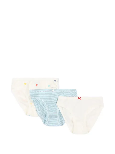 Petit Bateau set de tres piezas de ropa interior con corazones estampados