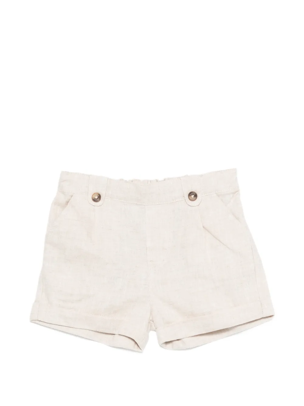 Tartine Et Chocolat buttoned linen shorts - Nude
