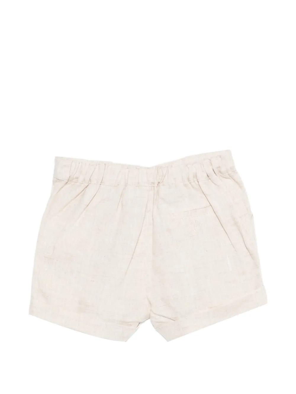  Tartine Et Chocolat Buttoned Linen Shorts - Neutrals 
