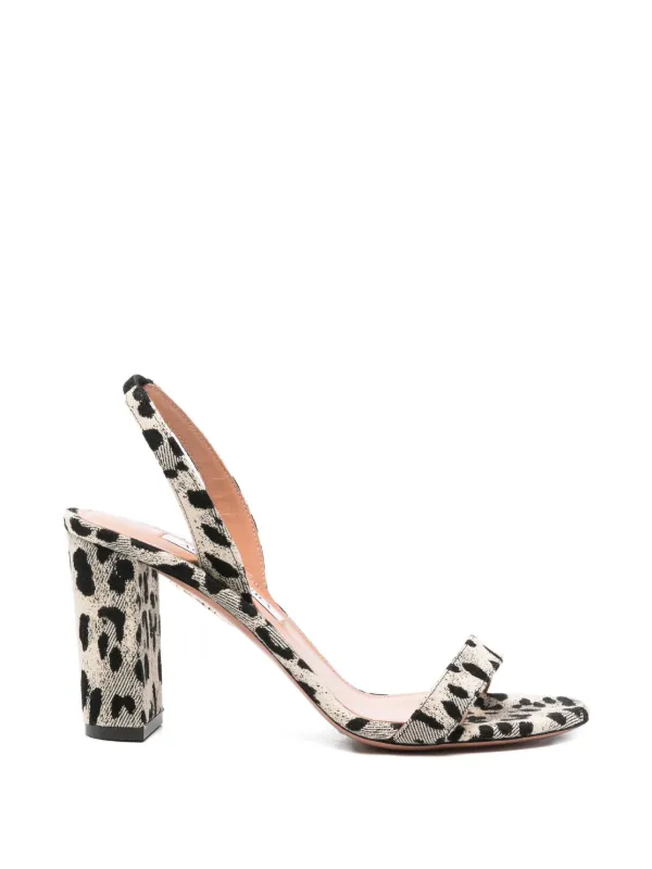 Aquazzura Animal-print Heeled Sandals in Neutrals