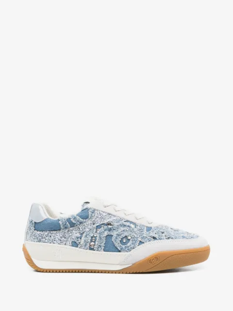 LIU JO denim sneakers with jewel stones