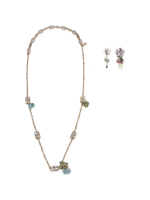 Weekend Max Mara set de aretes y collar con motivo floral
