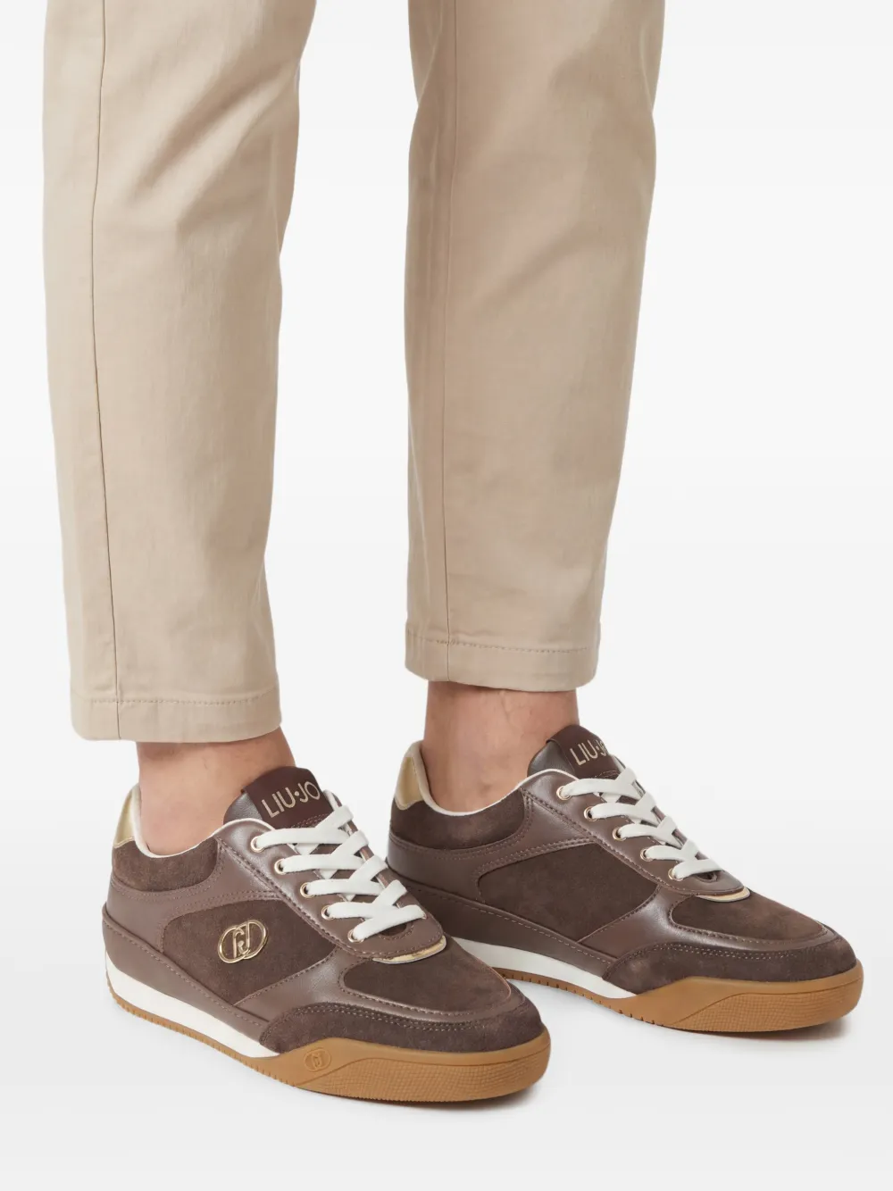 LIU JO Lewis 01 sneakers met logo Bruin