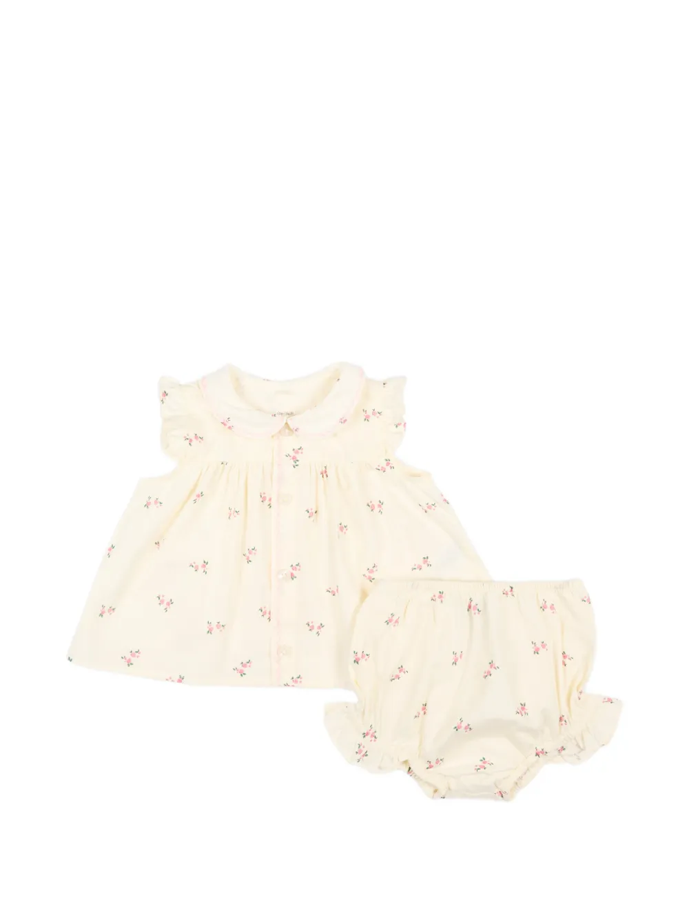 Petit Bateau ruffled floral shorts set - Toni neutri