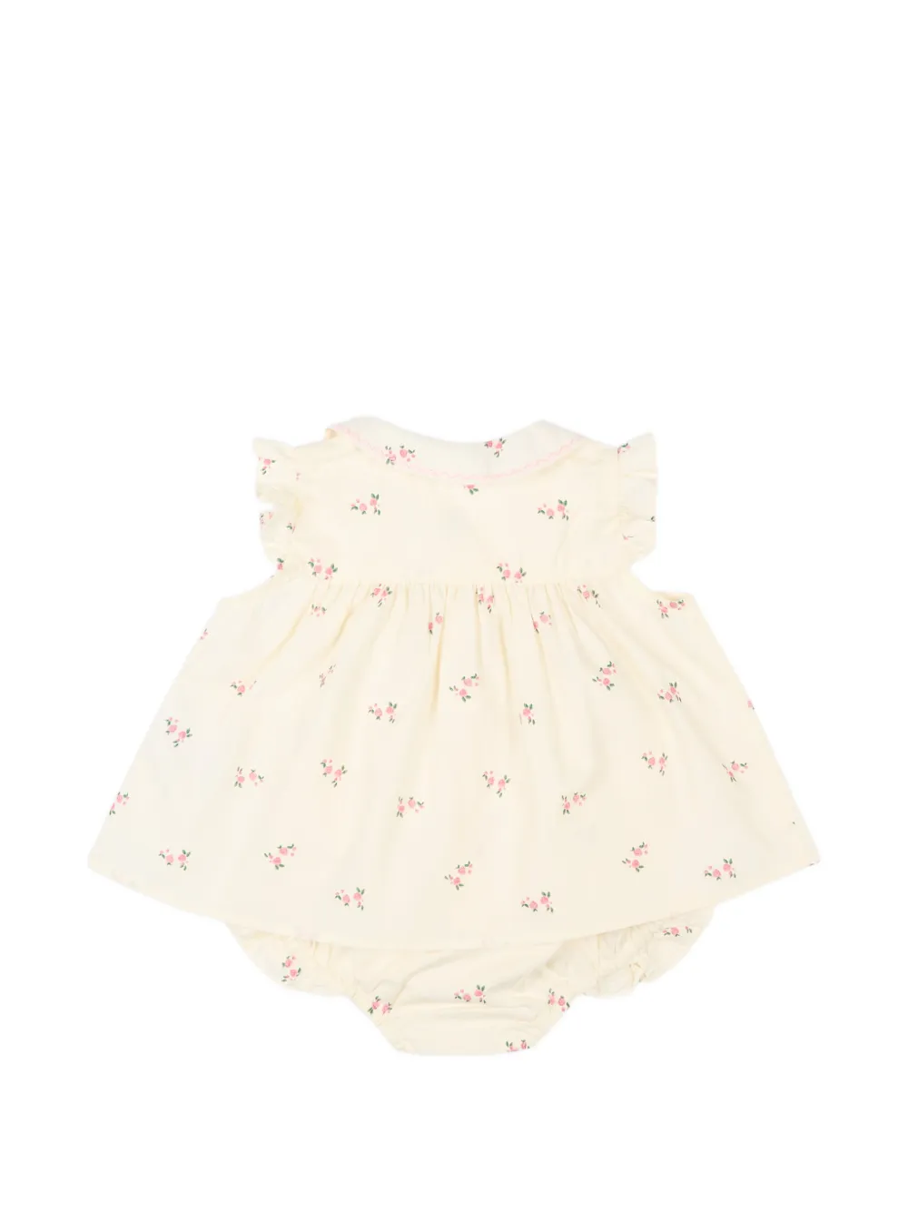 Petit Bateau Ruffled Floral Shorts Set - Neutrals 