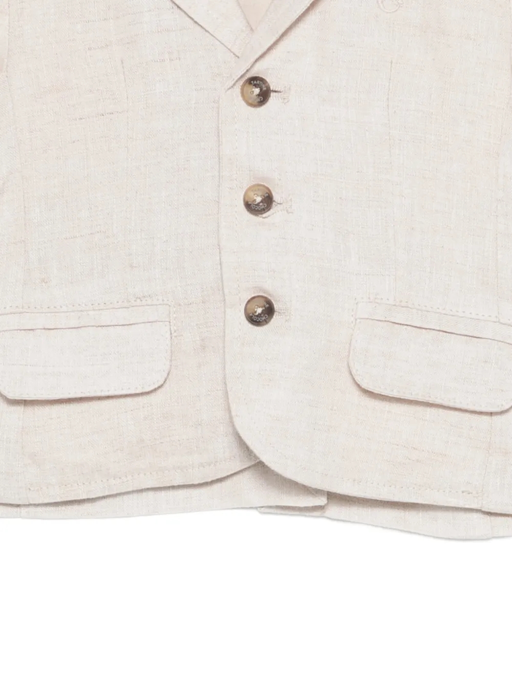  Tartine Et Chocolat Linen Button Blazer - Neutrals 