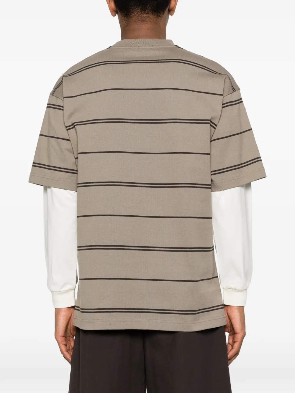 Comme des Garçons Homme T-shirt met gestreept patroon Bruin