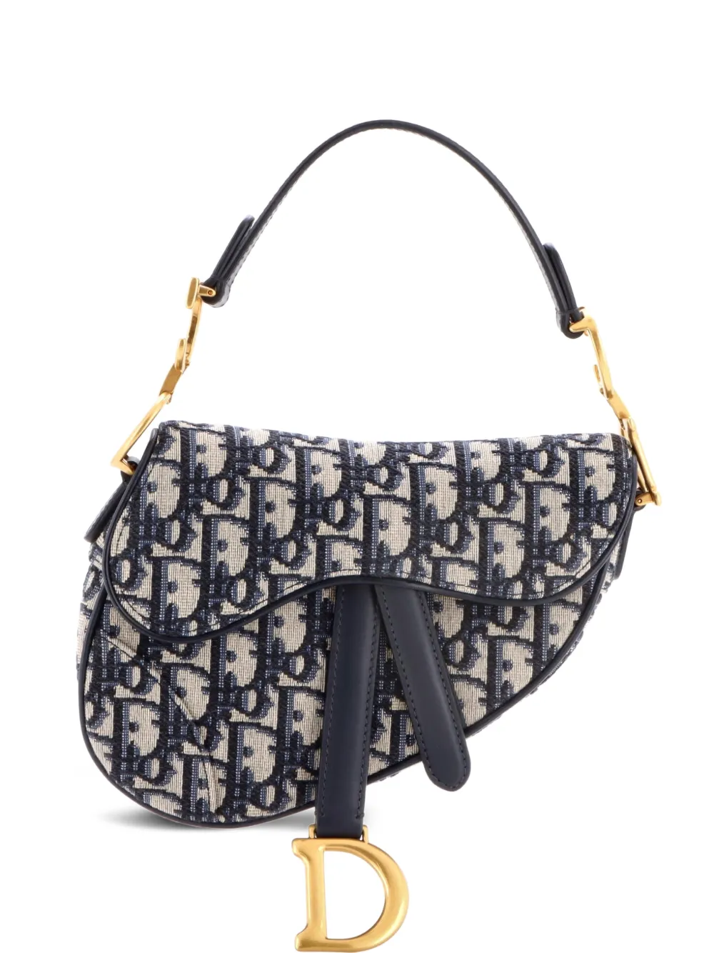 Christian Dior Pre-Owned Saddle Handbag Oblique Canvas Mini shoulder bag - Blu