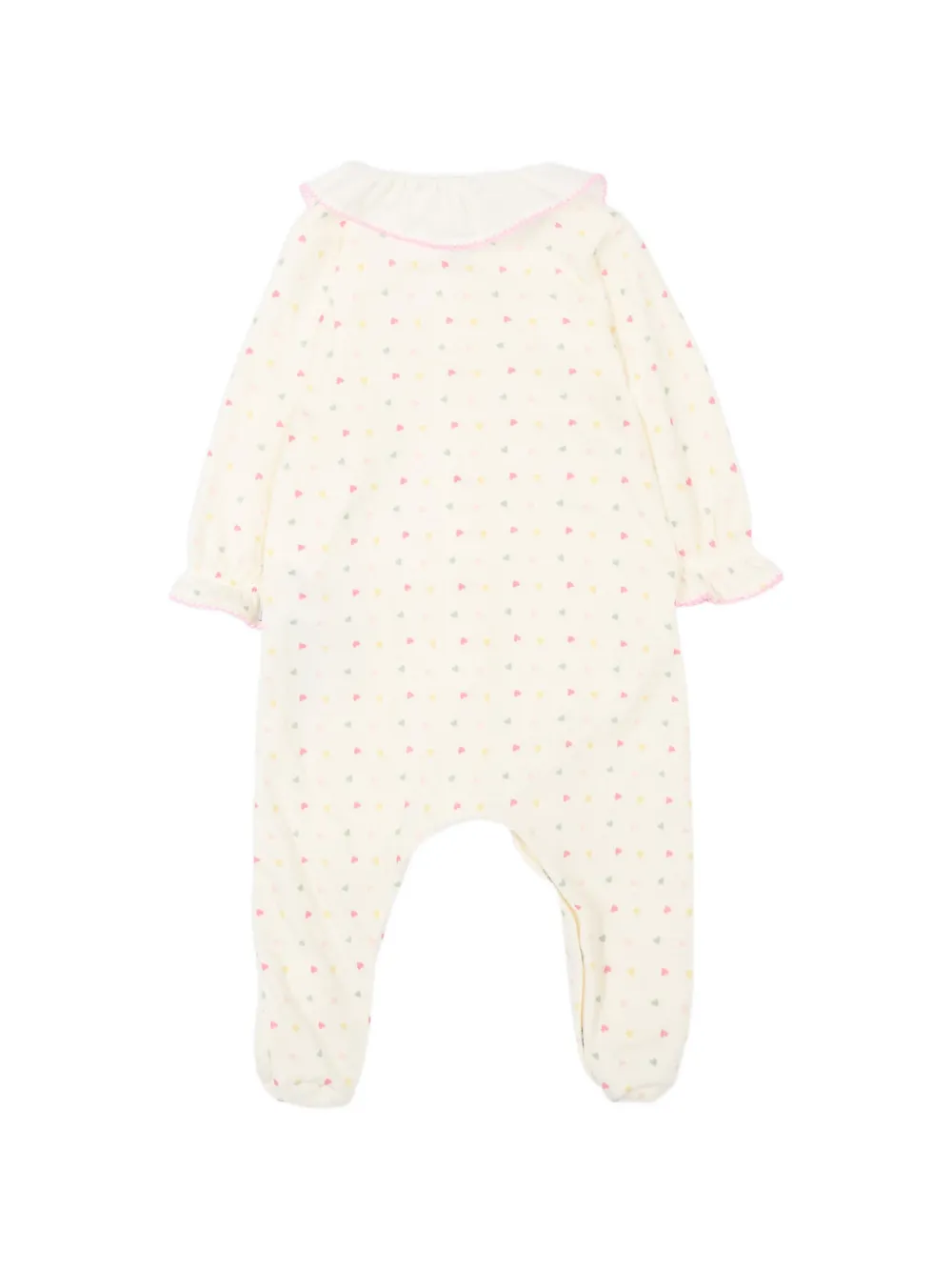 Petit Bateau Pyjama met hartprint en ruches Beige