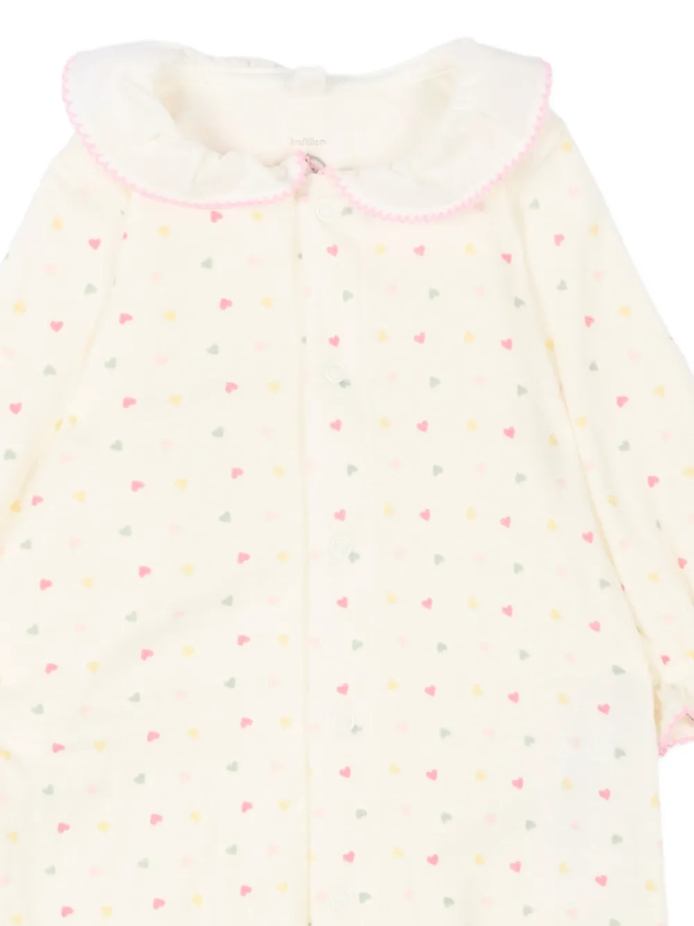 Petit Bateau Pyjama met hartprint en ruches Beige