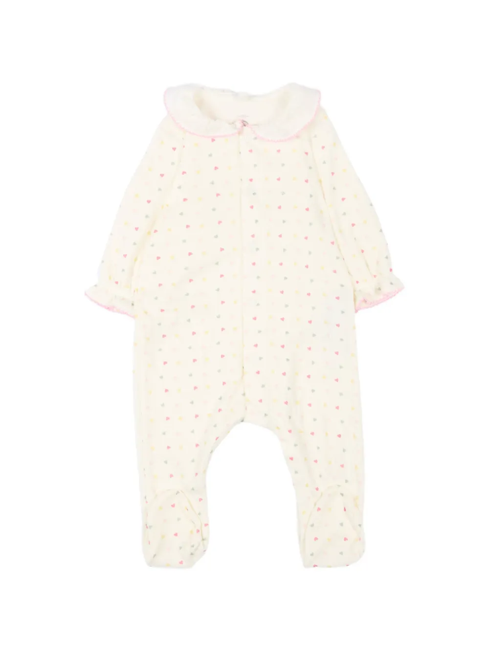 Petit Bateau heart-print ruffled pajamas - Toni neutri