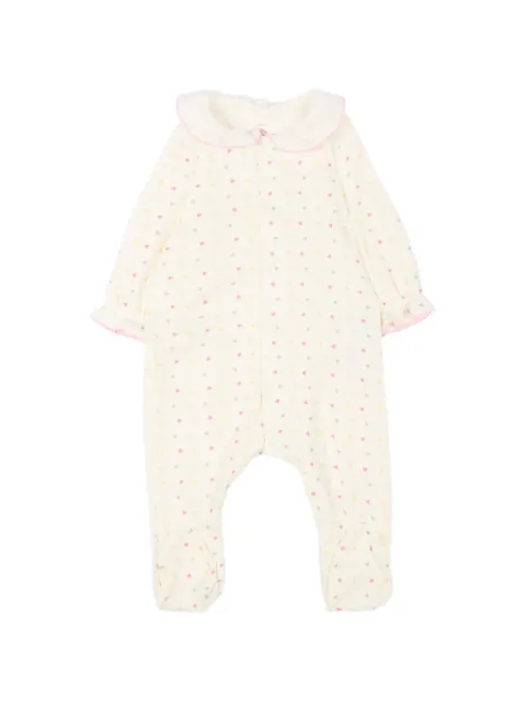 Petit Bateau heart-print ruffled pajamas